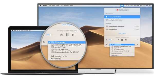 O JustStream permite transmitir vídeos locais e espelhar o seu Mac em todos os seus dispositivos