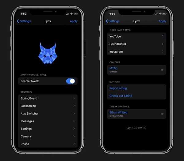 Lynx fusionne les fonctions de plusieurs réglages de jailbreak iOS 13 en un