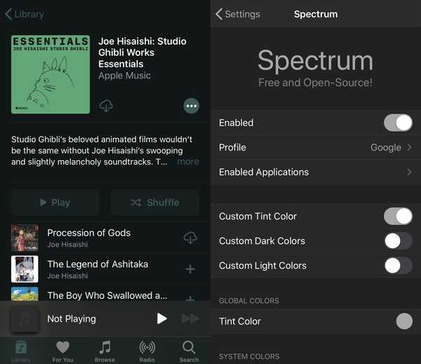 Spectrum permite a los jailbreakers colorear la interfaz de usuario de iOS de forma gratuita