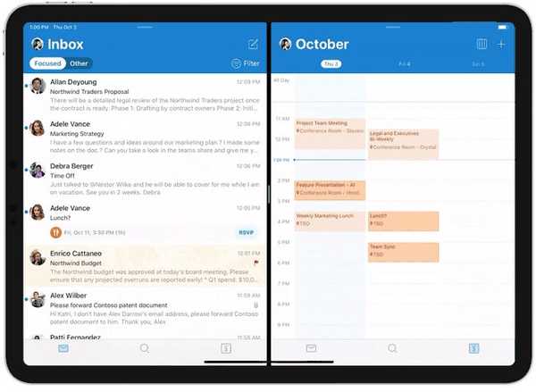 Ahora puede abrir varios correos electrónicos a la vez en Outlook para iPad con la multitarea Split View